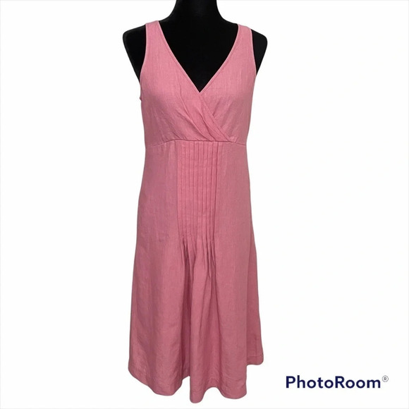 NWT Eileen Fisher linen pleated midi dress size S